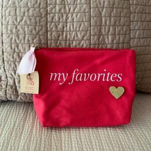 CLARINS RED FABRIC MY FAVORITES MAKE UP POUCH NEW